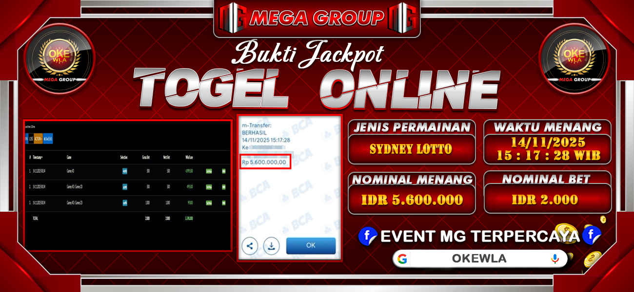 Bukti JP situs Okewla hari Sabtu, 15 November 2025